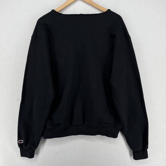 CAROLINA Sweatshirt ADULT L CHAMPION UNIVERSITY COLLEGE NC Fleece Cutout Black - Picture 2 of 15